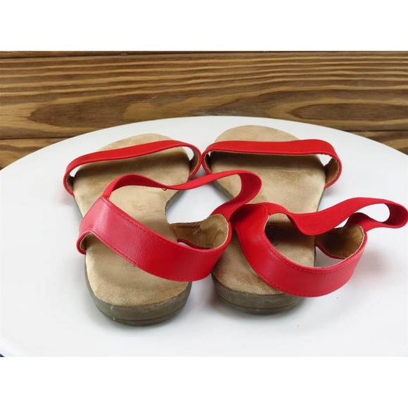 Floopi Size 8 M Women Sandal Ankle Strap Red Synthetic - Picture 7 of 10